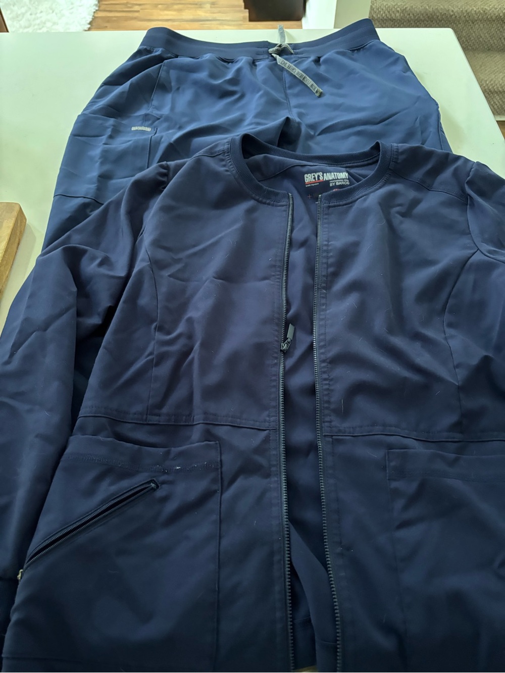 Grey's Anatomy Navy Zip Front Medical Jacket and Landau pants both Large
